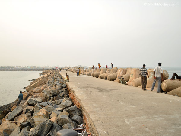 Path inside the fishing harbour, leading upto 300 meters inside the sea. 